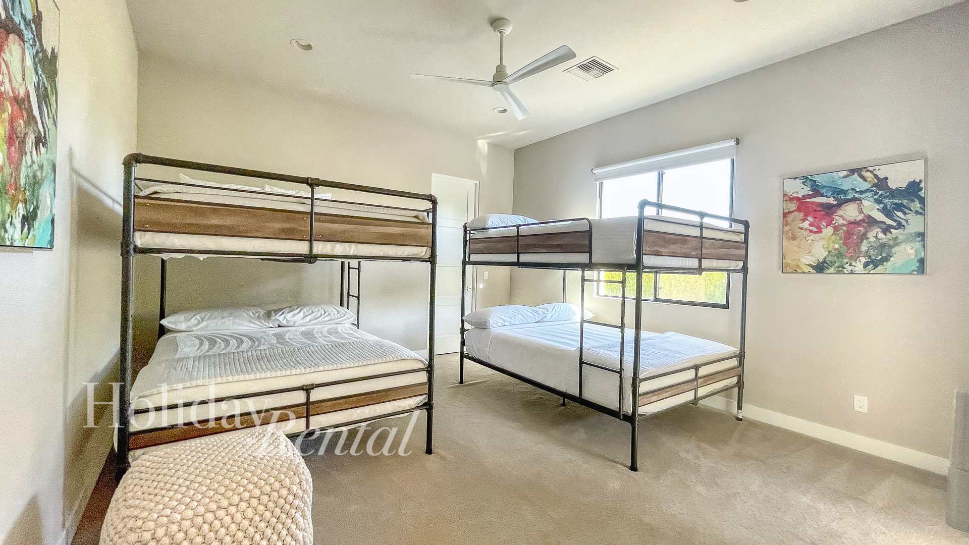 Bedroom 4 - Four queen beds as two bunk beds and en suite bathroom