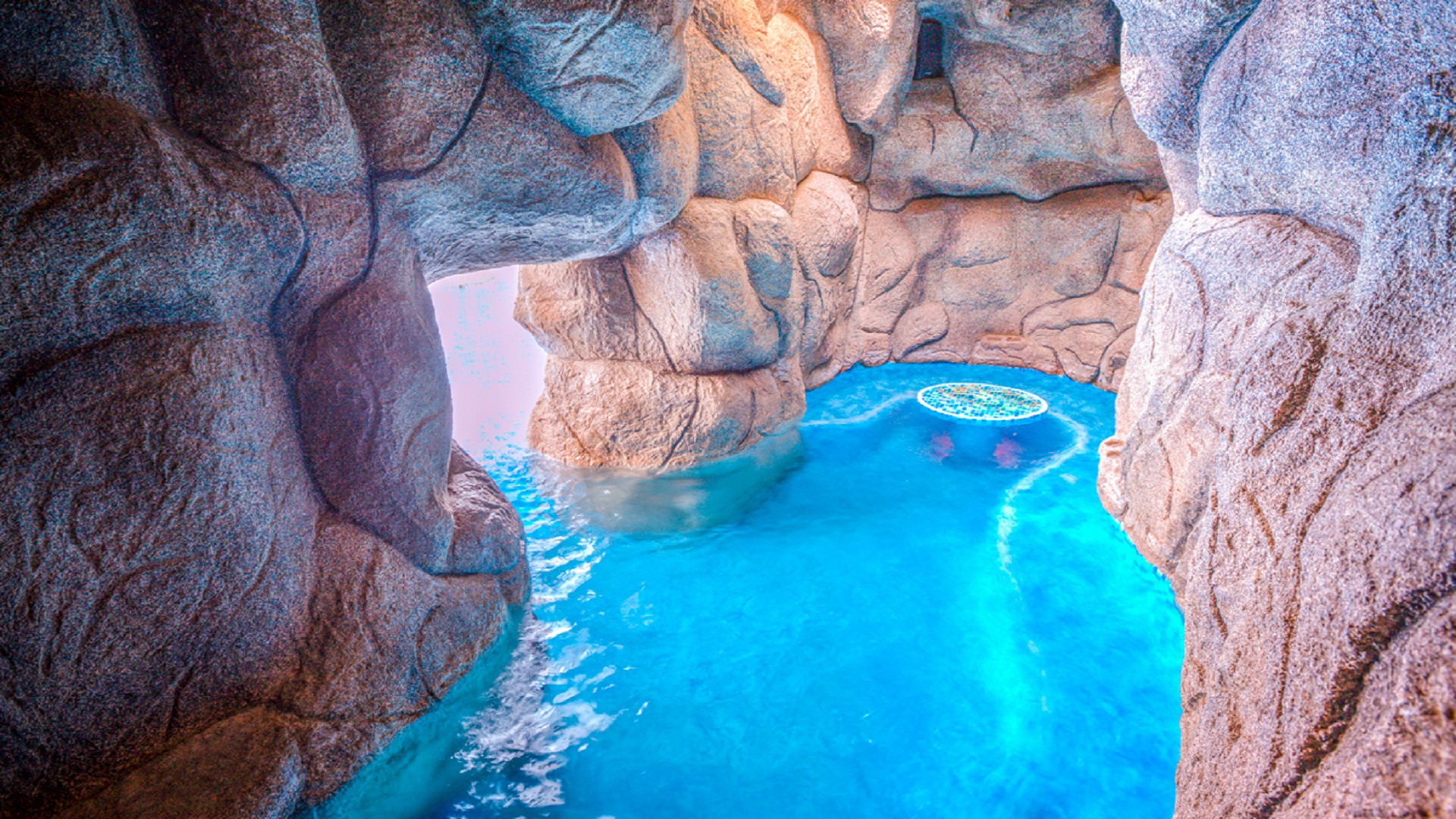 Grotto in the pool