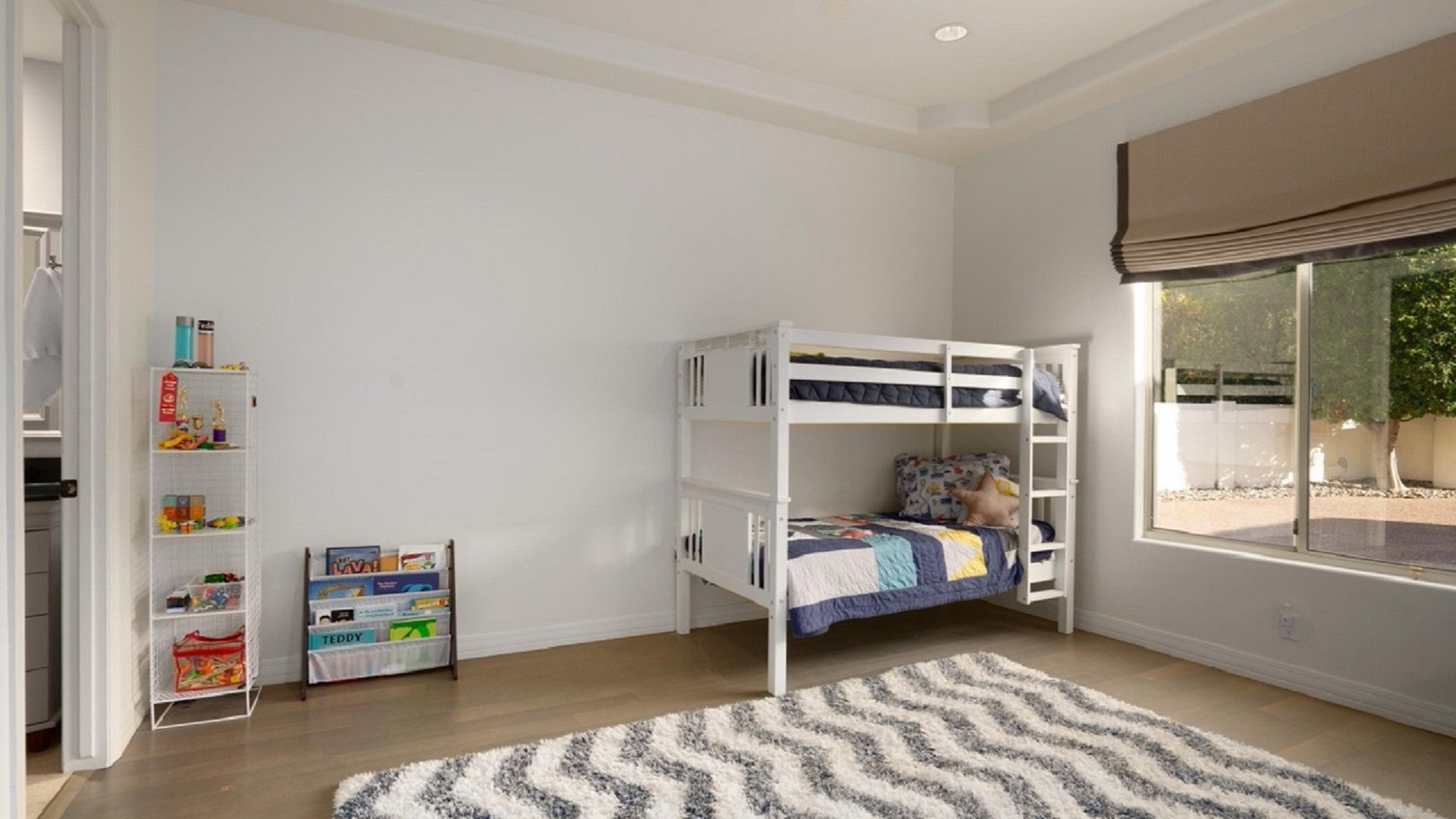 This bedroom will be set up with a queen-sized bed
